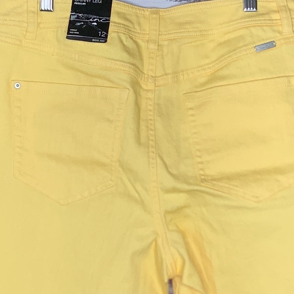 INC Yellow Skinny Leg Ankle Mid Rise Jeans - Picture 7 of 9